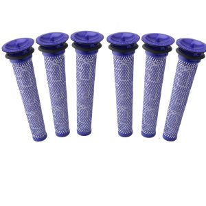 Six replacement filters compatible with Dyson V6, V7, V8, DC58, DC59, DC61, and DC62 stick vacuum cleaners