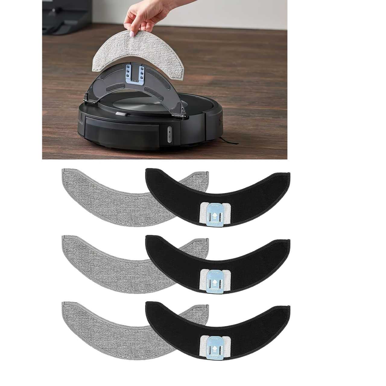 6-Pack Replacement Mop Pads Compatible with iRobot Roomba Combo j9+ & Combo 10 Max Robot Vacuum Cleaners