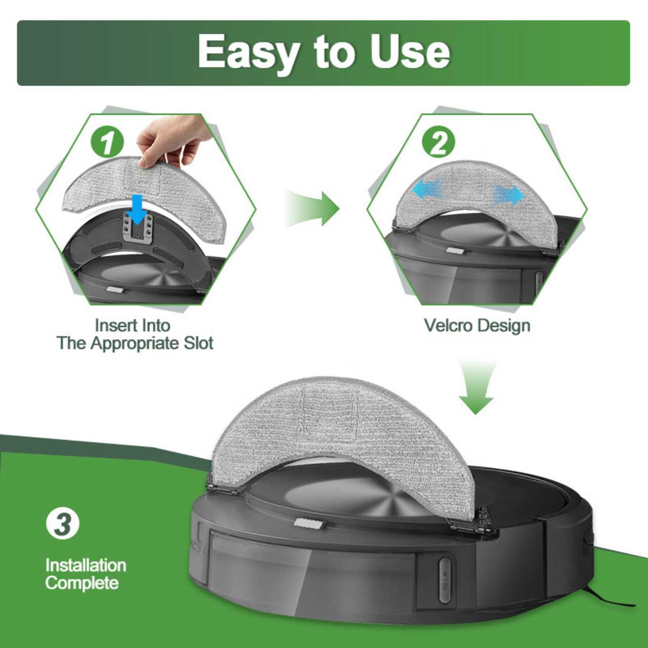 3-Pack Replacement Mop Pads Compatible with iRobot Roomba Combo j9+ & Combo 10 Max Robot Vacuum Cleaners - Image 3